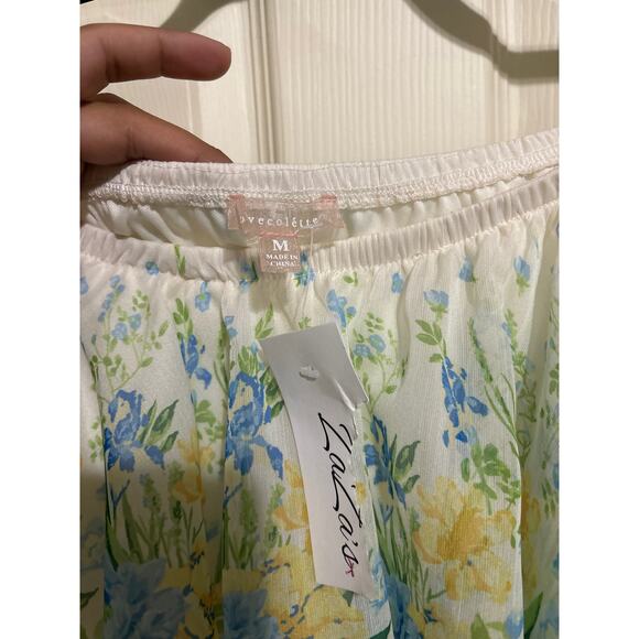 NWT Love Collette Off the Shoulder Floral Tiered Top M - Picture 4 of 4